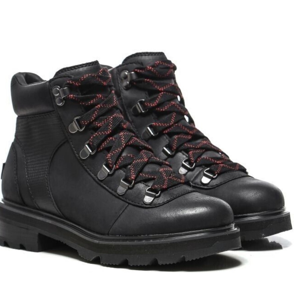 NEW SOREL Lennox Black leather waterproof hiking boot women size 6